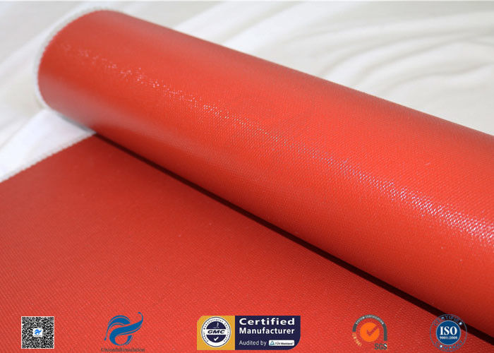 1150g Shiny Red Silicone Coated Fiberglass Fabric For Engine Thermal Insulation